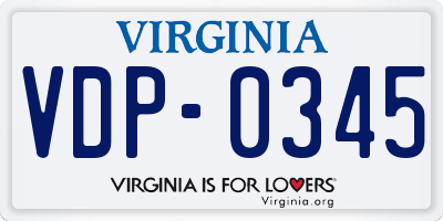 VA license plate VDP0345