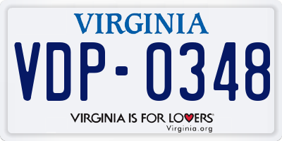 VA license plate VDP0348
