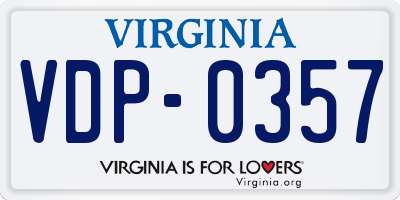 VA license plate VDP0357