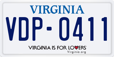 VA license plate VDP0411