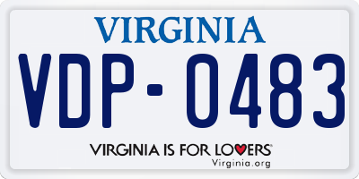VA license plate VDP0483