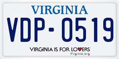 VA license plate VDP0519