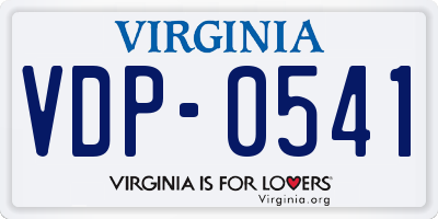 VA license plate VDP0541
