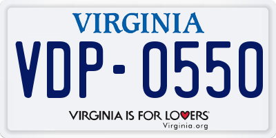 VA license plate VDP0550