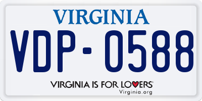 VA license plate VDP0588