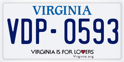 VA license plate VDP0593