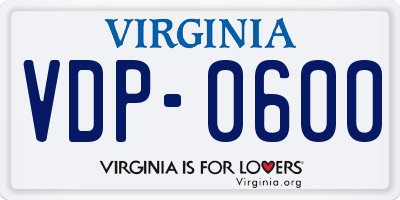 VA license plate VDP0600