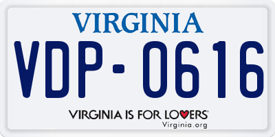 VA license plate VDP0616