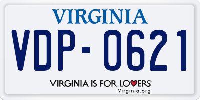 VA license plate VDP0621
