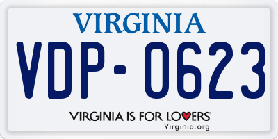 VA license plate VDP0623