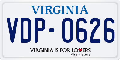VA license plate VDP0626
