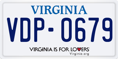 VA license plate VDP0679
