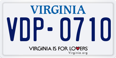 VA license plate VDP0710