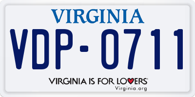 VA license plate VDP0711