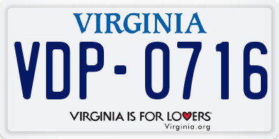 VA license plate VDP0716