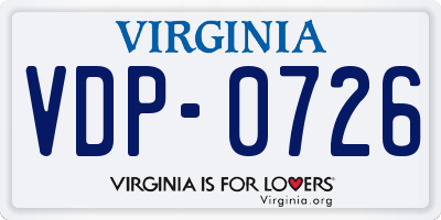 VA license plate VDP0726
