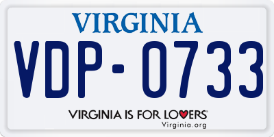 VA license plate VDP0733