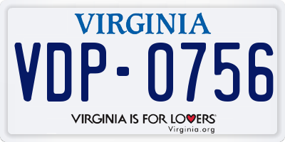 VA license plate VDP0756
