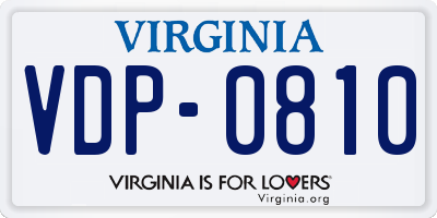 VA license plate VDP0810