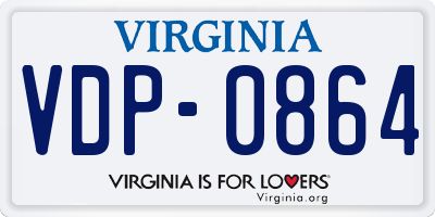 VA license plate VDP0864