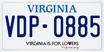 VA license plate VDP0885
