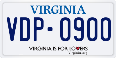 VA license plate VDP0900