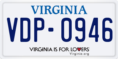 VA license plate VDP0946