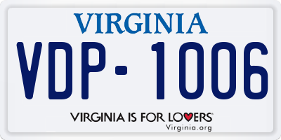 VA license plate VDP1006