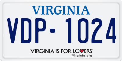 VA license plate VDP1024