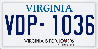 VA license plate VDP1036