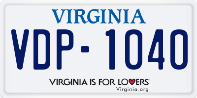 VA license plate VDP1040