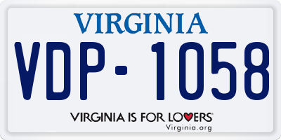 VA license plate VDP1058