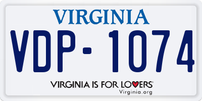 VA license plate VDP1074