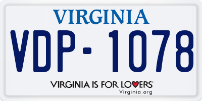 VA license plate VDP1078
