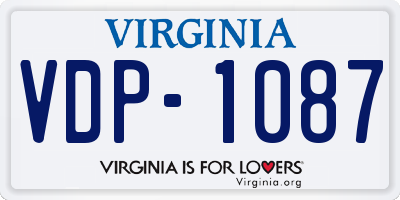 VA license plate VDP1087