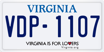 VA license plate VDP1107