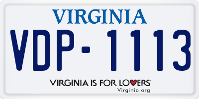 VA license plate VDP1113