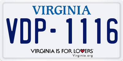 VA license plate VDP1116