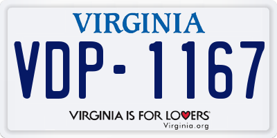 VA license plate VDP1167