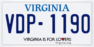 VA license plate VDP1190