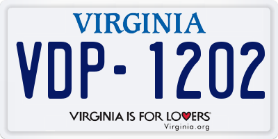 VA license plate VDP1202