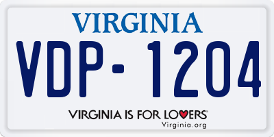 VA license plate VDP1204