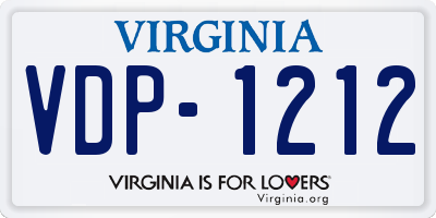 VA license plate VDP1212