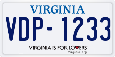 VA license plate VDP1233