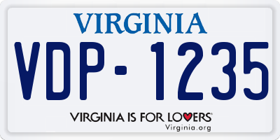 VA license plate VDP1235