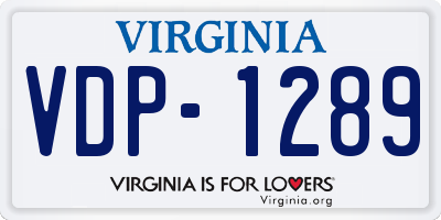 VA license plate VDP1289