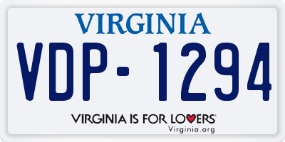 VA license plate VDP1294