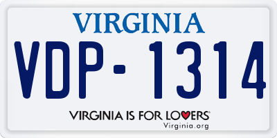 VA license plate VDP1314