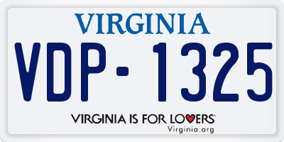 VA license plate VDP1325