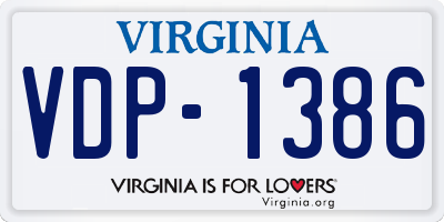 VA license plate VDP1386